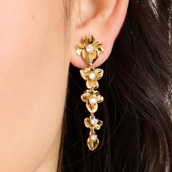 kate spade Jewelry - Kate Spade Precious Pansy Linear Earrings